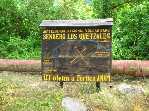 Volcán Barú Nationalpark, Holztafel