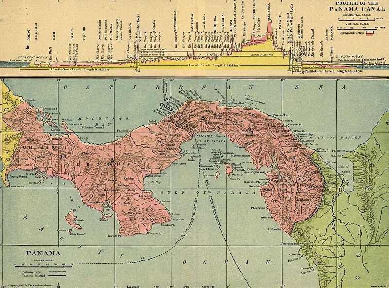 Historische Karte Panamas 1904