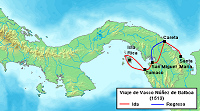 Balboa Reise durch Panama, 1513